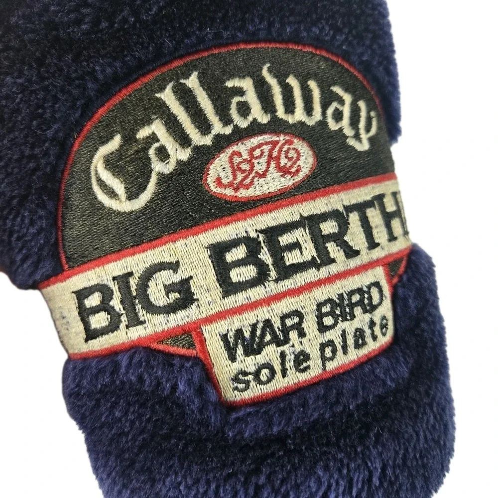 Vintage Callaway #3 Big Bertha War Bird Sole Plate Club Head Cover Navy Plush